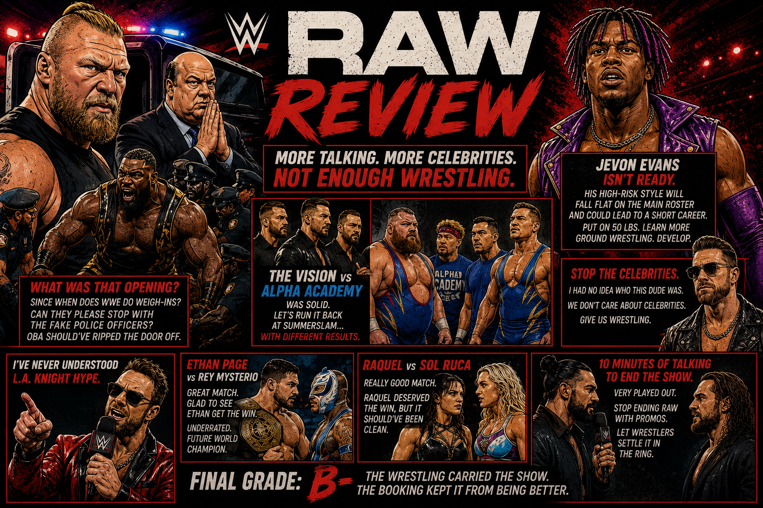 WWE Raw Review: More Talking. More Celebrities. Not Enough Wrestling.